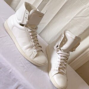 Saint Laurent Leather Hi-Top Sneaker  — 45 1/2